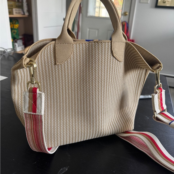 Rothy's Petite Lightweight Tote in Brown Sugar w crossbody strap - Picture 3 of 5